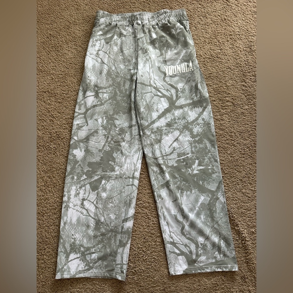 YoungLA Light Gray Camouflage Sweatpants